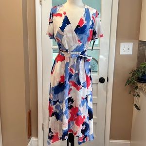 NWT! Alfani Red, White & Blue Wrap Dress